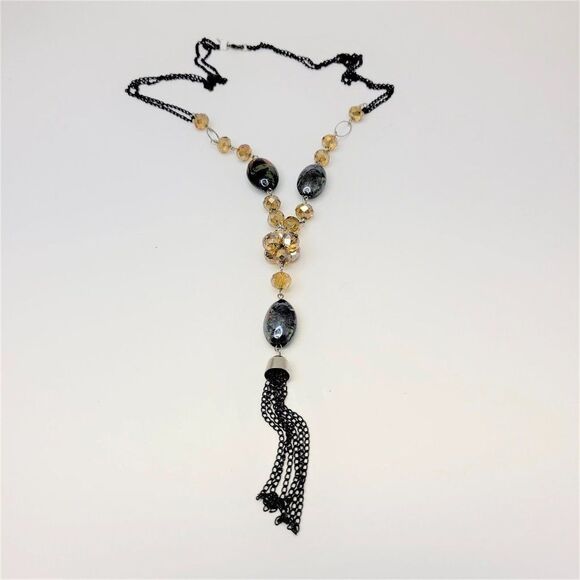 Glass Bead Long Necklace - Picture 2 of 6